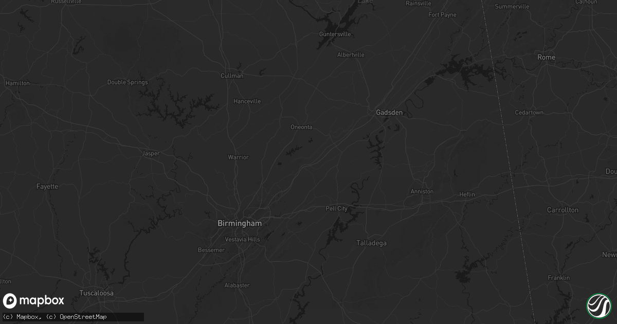 Hail map in Springville, AL on July 5, 2026