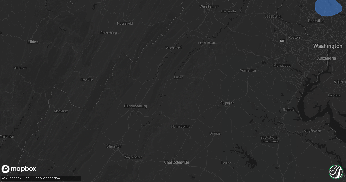 Hail map in Stanley, VA on July 5, 2026