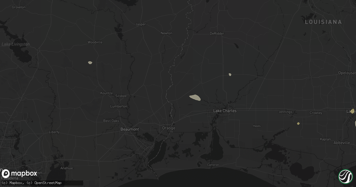 Hail map in Starks, LA on July 5, 2026