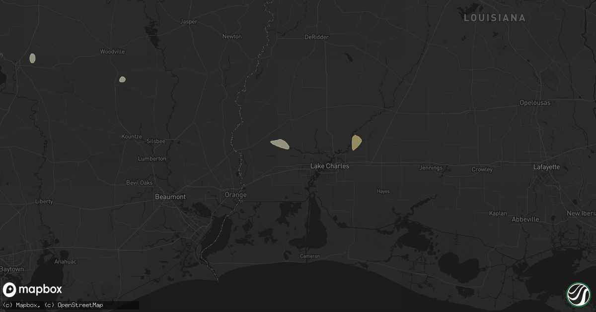 Hail map in Sulphur, LA on July 5, 2026