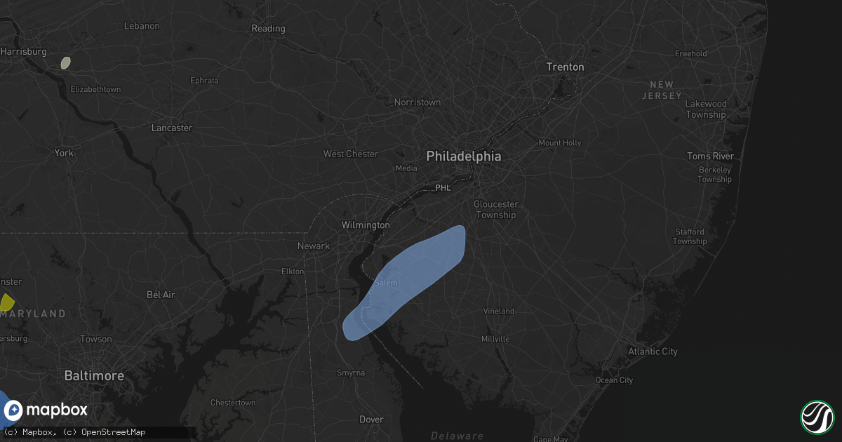 Hail map in Swedesboro, NJ on July 5, 2026