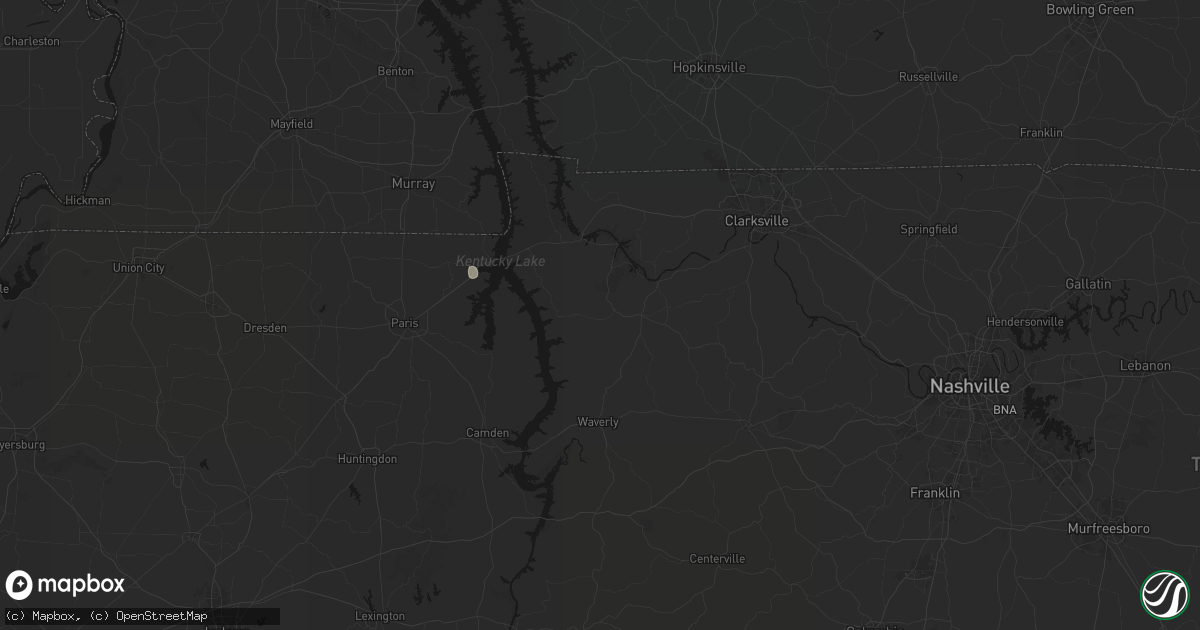 Hail map in Tennessee Ridge, TN on July 5, 2026