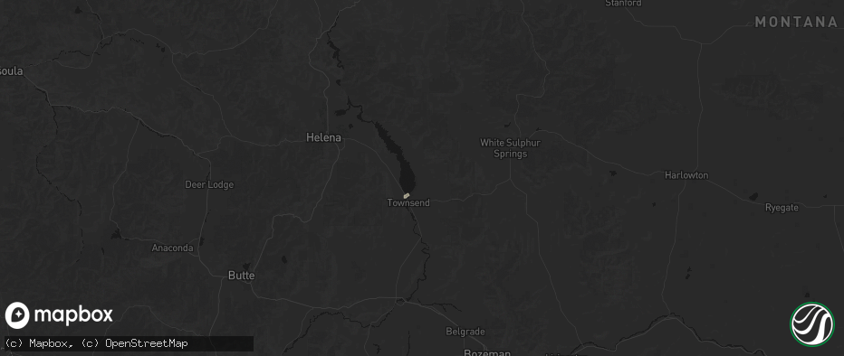 Hail map in Townsend, MT on July 5, 2026