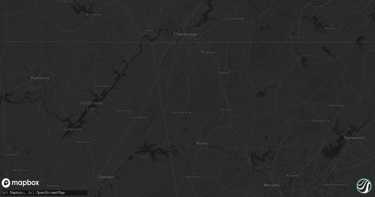 Hail map in Trion, GA on July 5, 2026