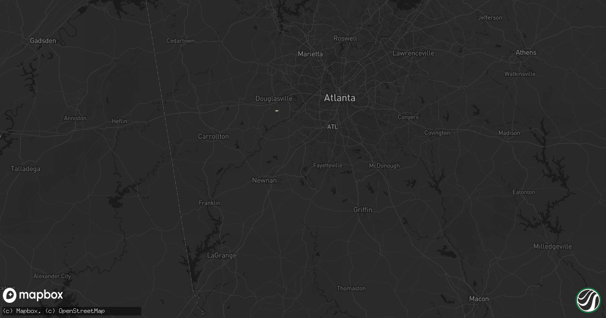 Hail map in Tyrone, GA on July 5, 2026