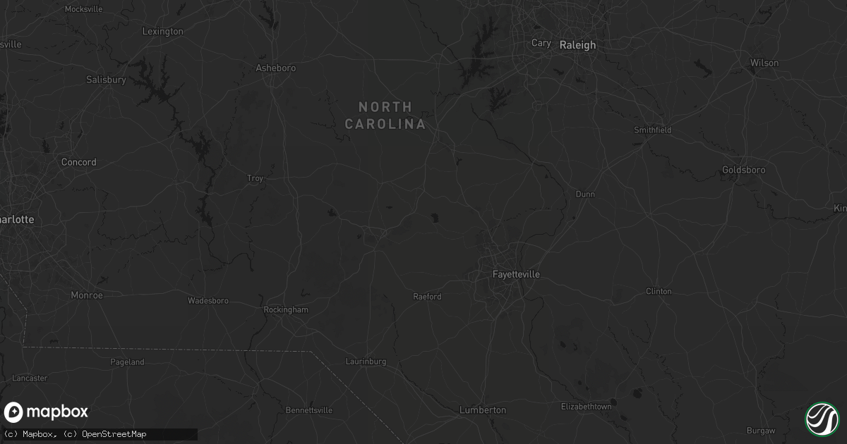 Hail map in Vass, NC on July 5, 2026