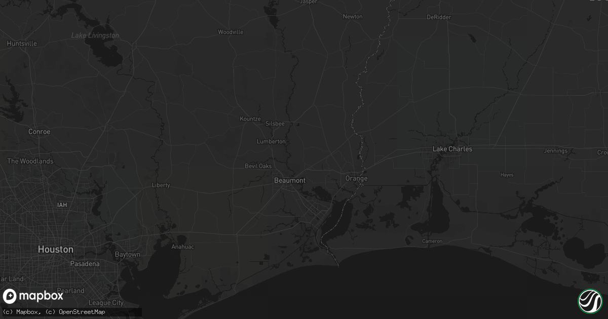 Hail map in Vidor, TX on July 5, 2026