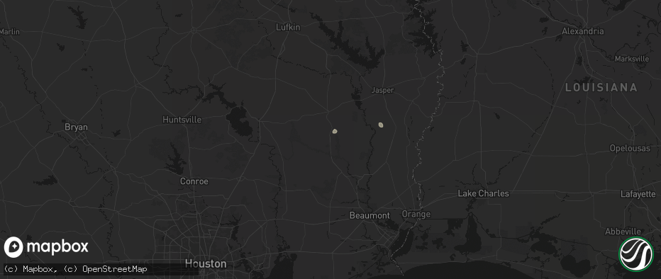 Hail map in Warren, TX on July 5, 2026