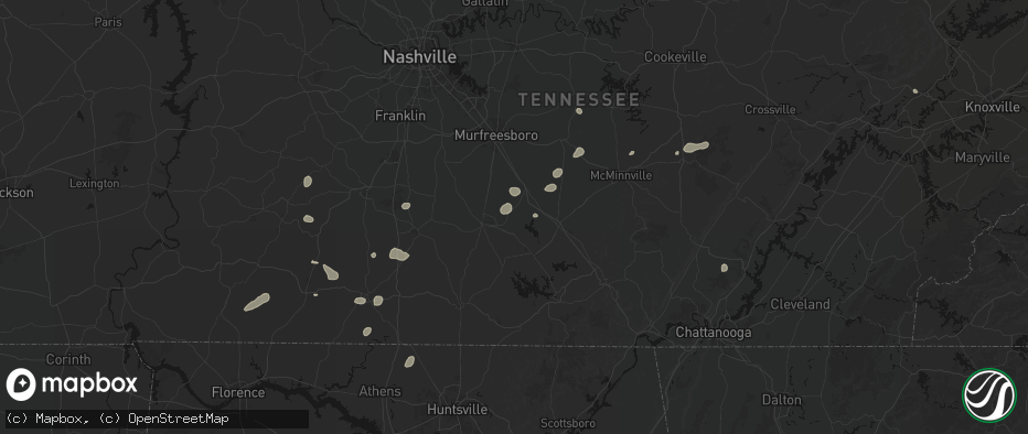 Hail map in Wartrace, TN on July 5, 2026