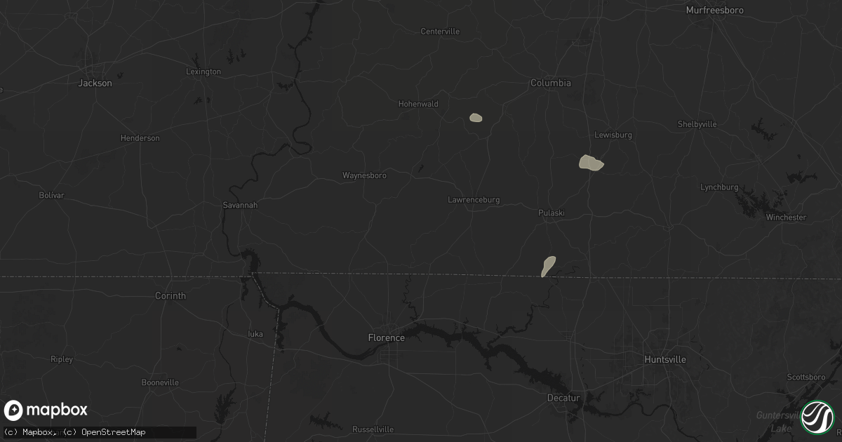Hail map in Westpoint, TN on July 5, 2026