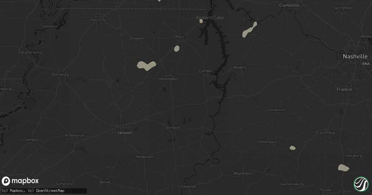 Hail map in Westport, TN on July 5, 2026