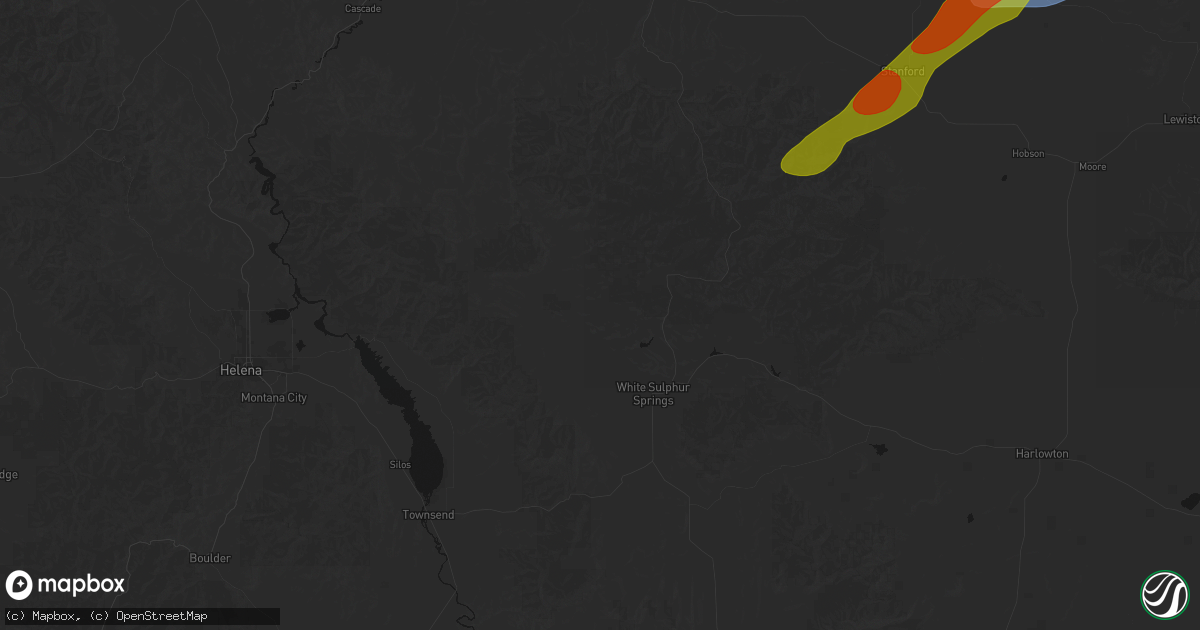 Hail map in White Sulphur Springs, MT on July 5, 2026