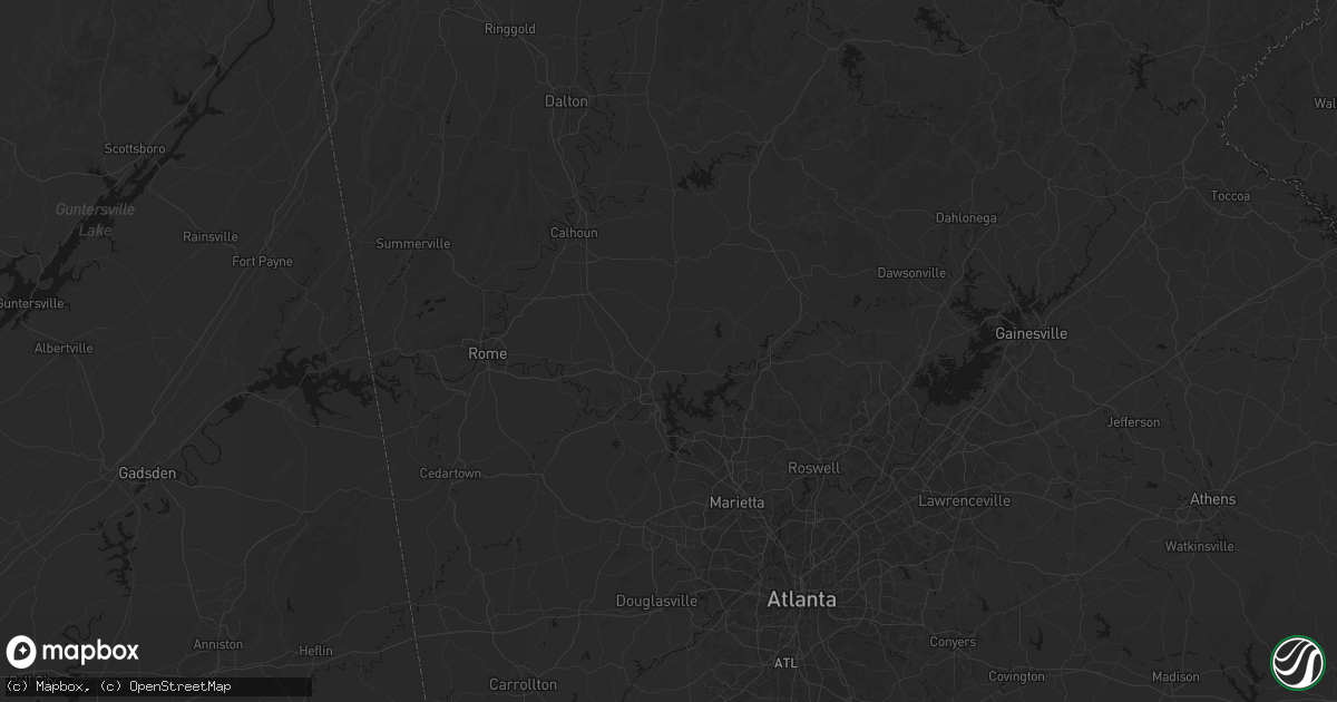 Hail map in White, GA on July 5, 2026