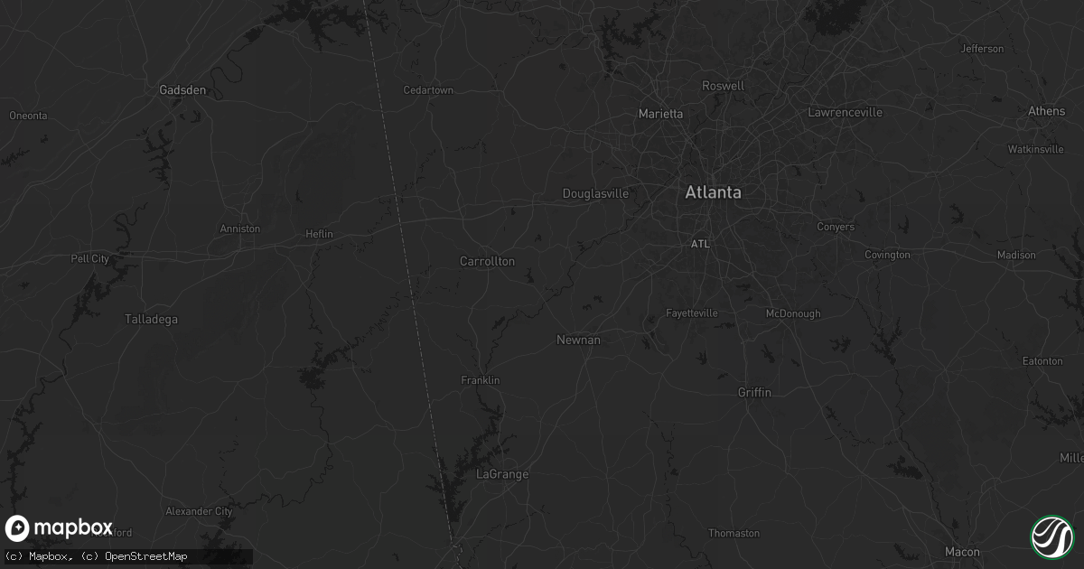 Hail map in Whitesburg, GA on July 5, 2026