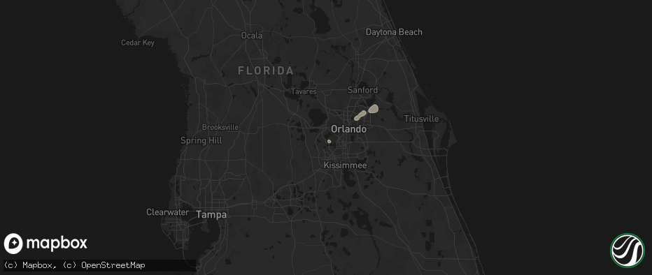 Hail map in Windermere, FL on July 5, 2026