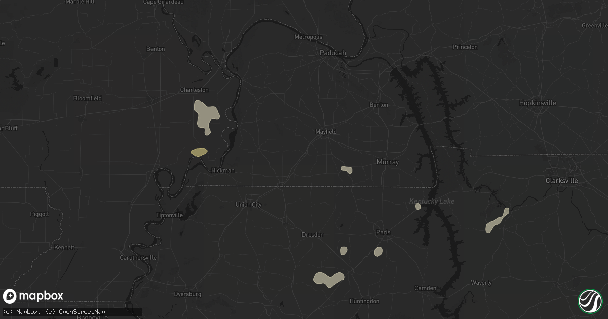 Hail map in Wingo, KY on July 5, 2026
