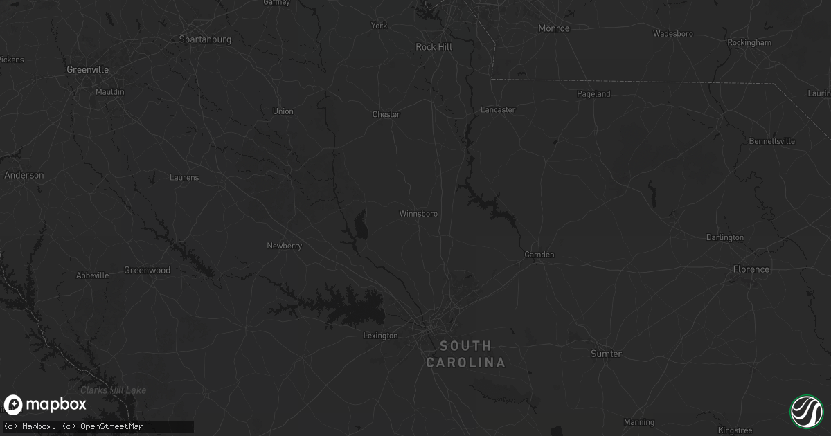Hail map in Winnsboro, SC on July 5, 2026
