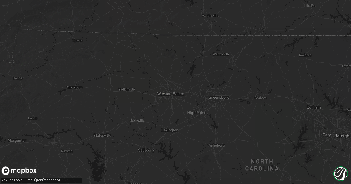 Hail map in Winston Salem, NC on July 5, 2026