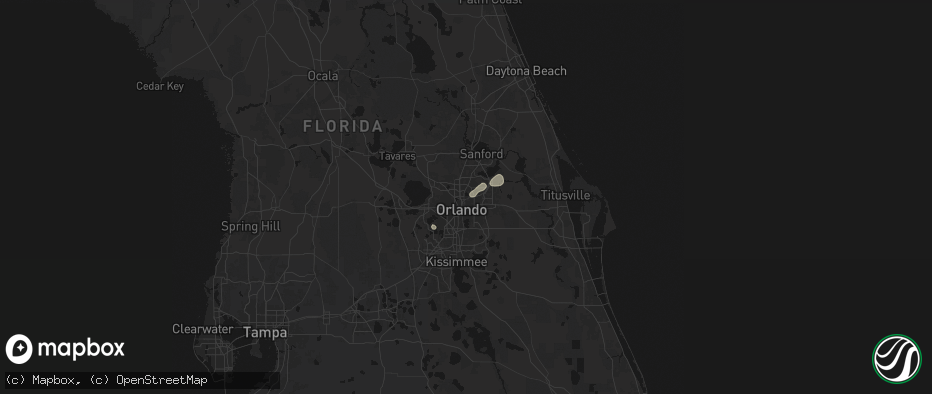 Hail map in Winter Park, FL on July 5, 2026