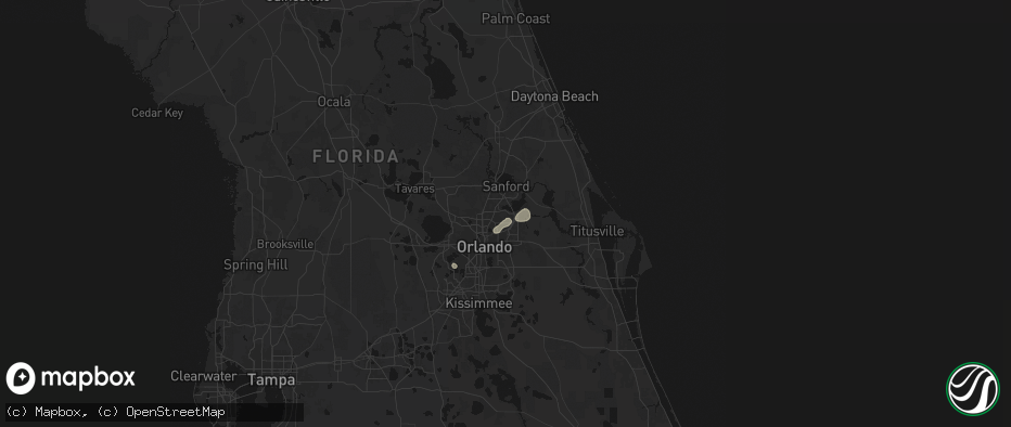 Hail map in Winter Springs, FL on July 5, 2026