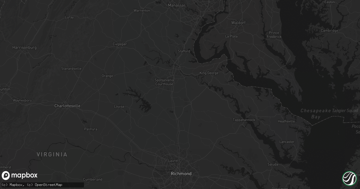 Hail map in Woodford, VA on July 5, 2026