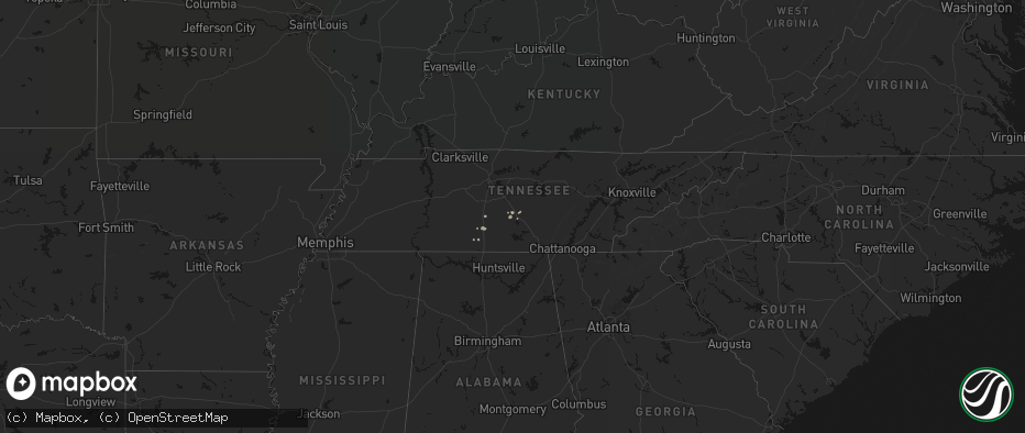 Hail map on July 5, 2026