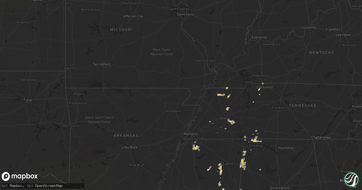 Hail map in Georgia on July 6, 2012