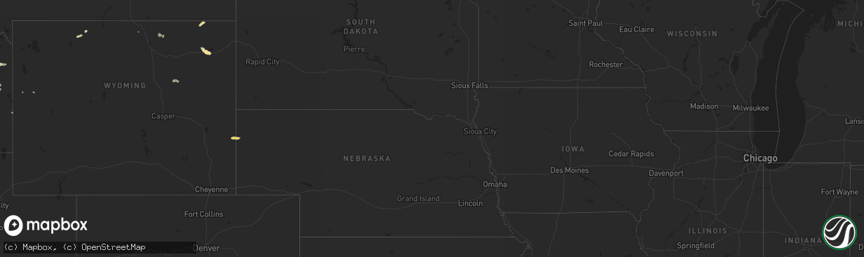 Hail map in Idaho on July 6, 2013