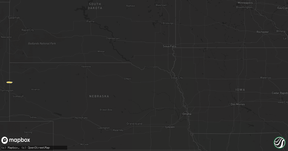 Hail map in Wyoming on July 6, 2013