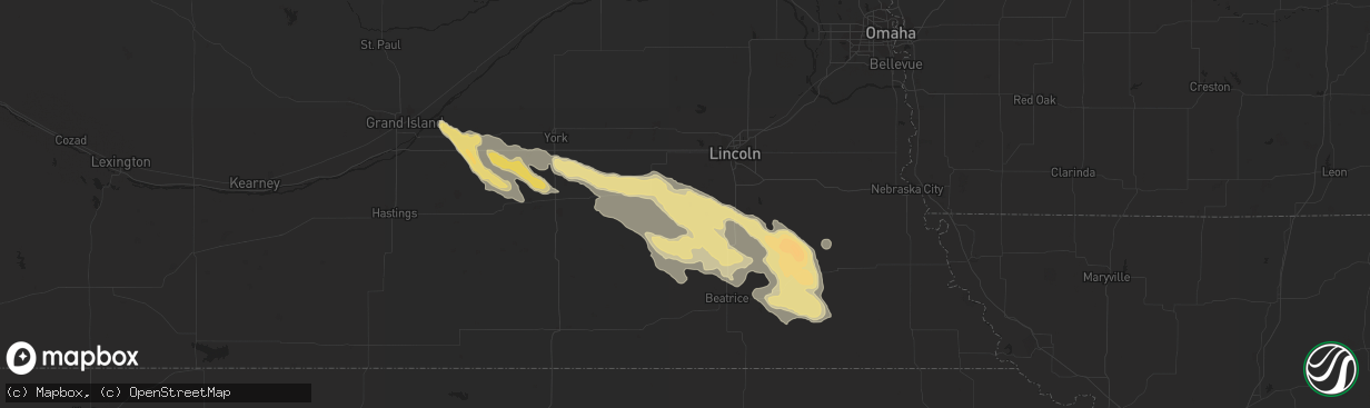 Hail map in Crete, NE on July 6, 2014