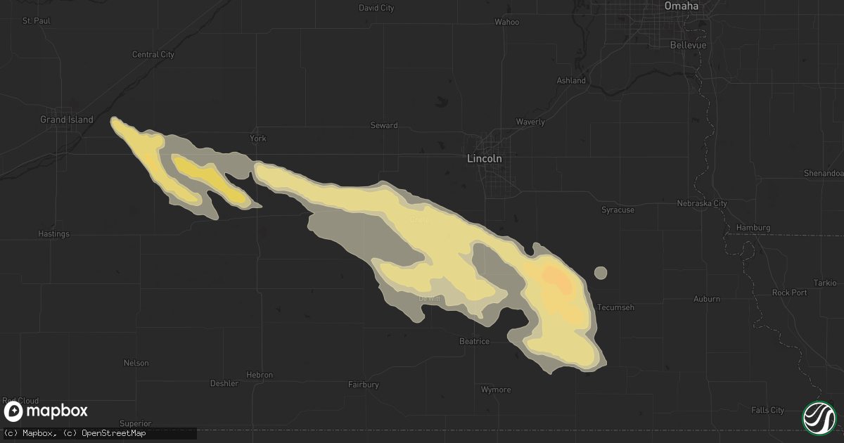 Hail map in Crete, NE on July 6, 2014