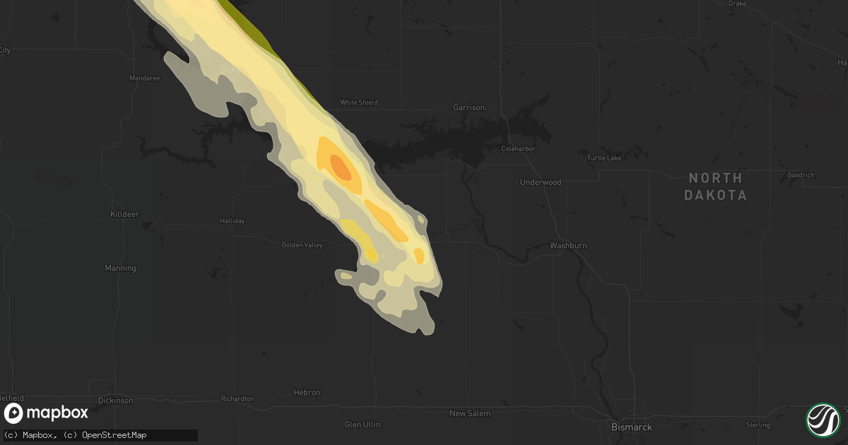 Hail map in Hazen, ND on July 6, 2014