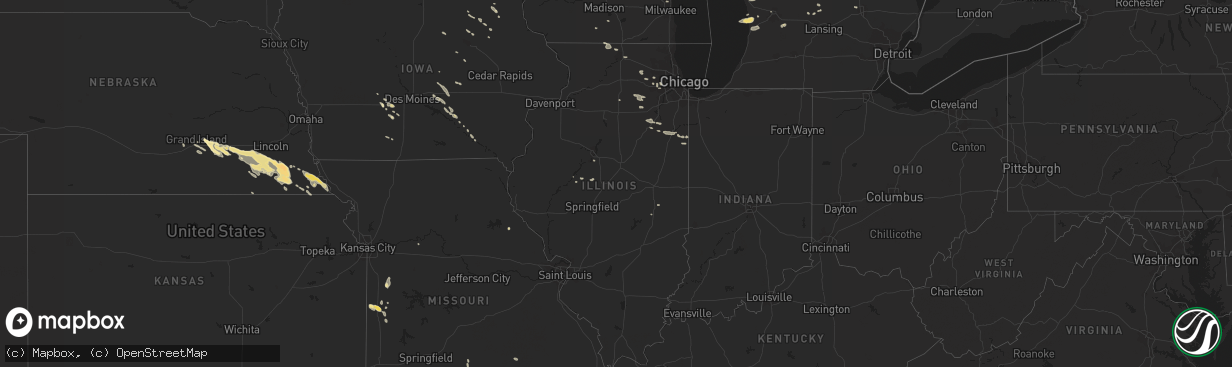 Hail map in Illinois on July 6, 2014