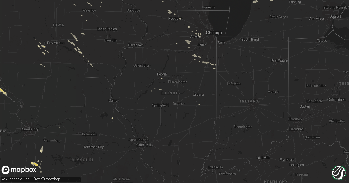 Hail map in Illinois on July 6, 2014