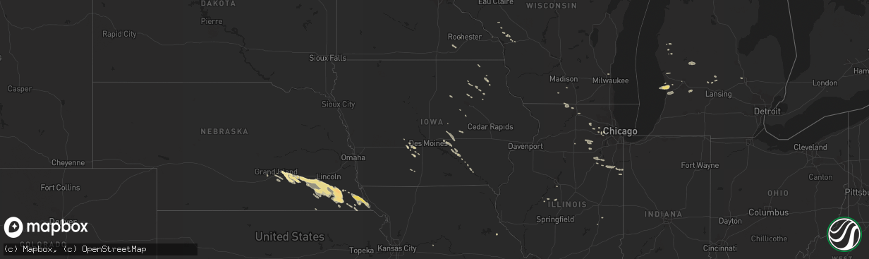 Hail map in Iowa on July 6, 2014