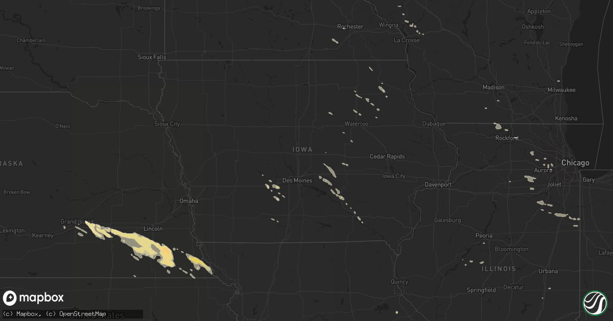 Hail map in Iowa on July 6, 2014