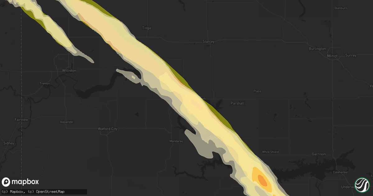 Hail map in New Town, ND on July 6, 2014
