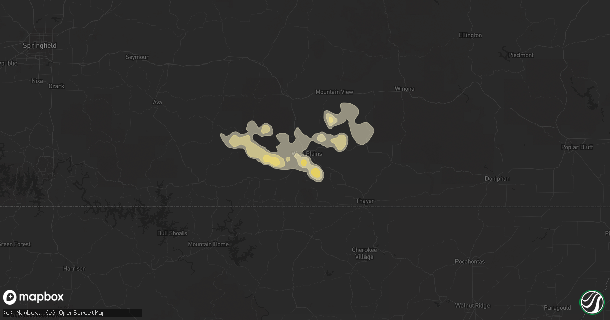 Hail map in West Plains, MO on July 6, 2014