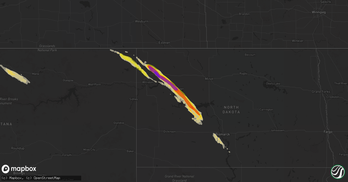 Hail map on July 6, 2014