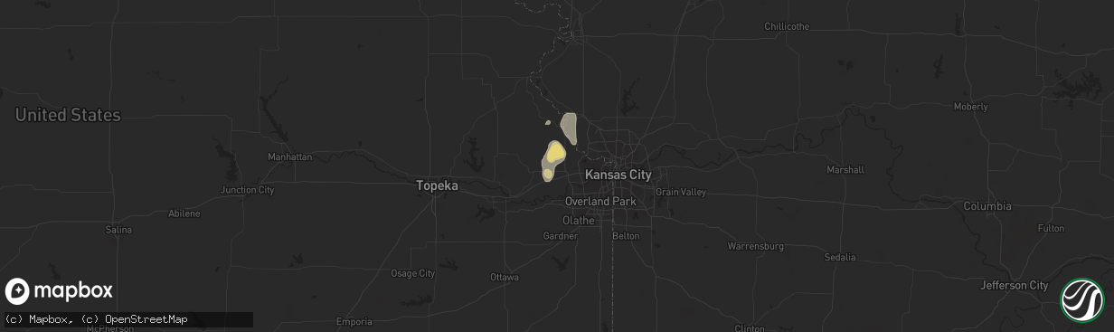 Hail map in Basehor, KS on July 6, 2015