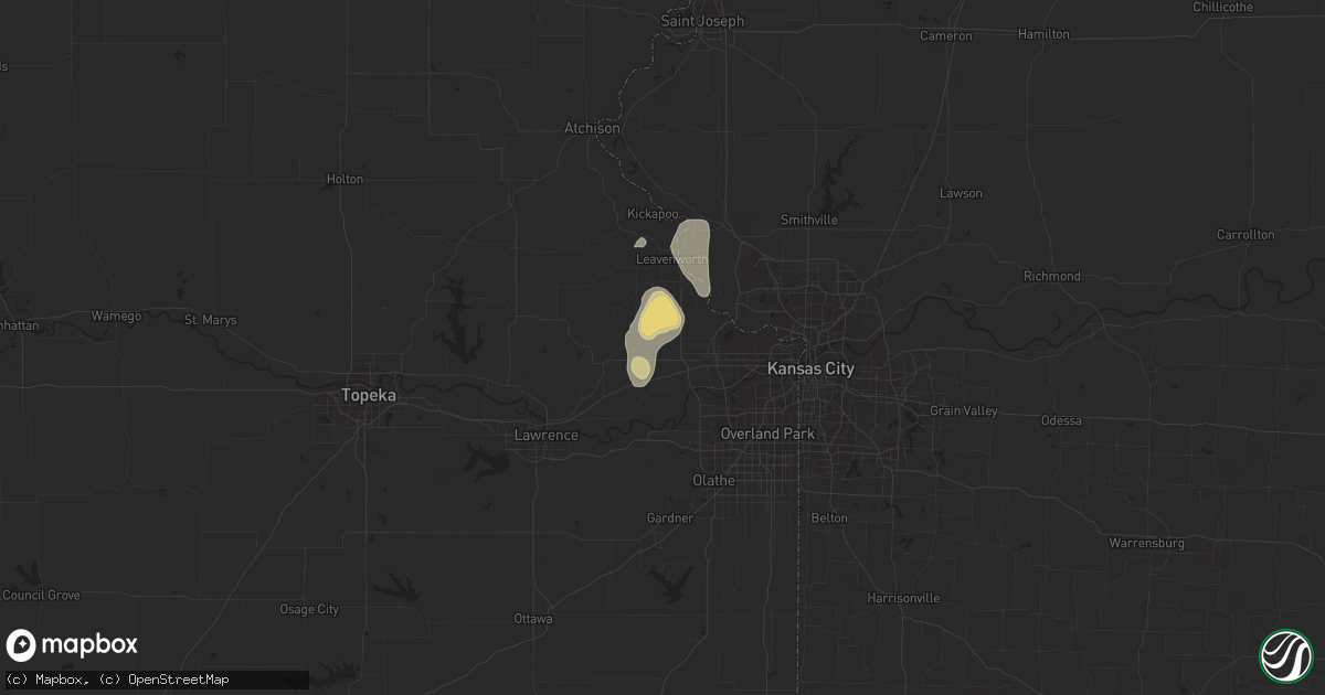 Hail map in Basehor, KS on July 6, 2015