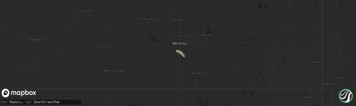 Hail map in Haysville, KS on July 6, 2015