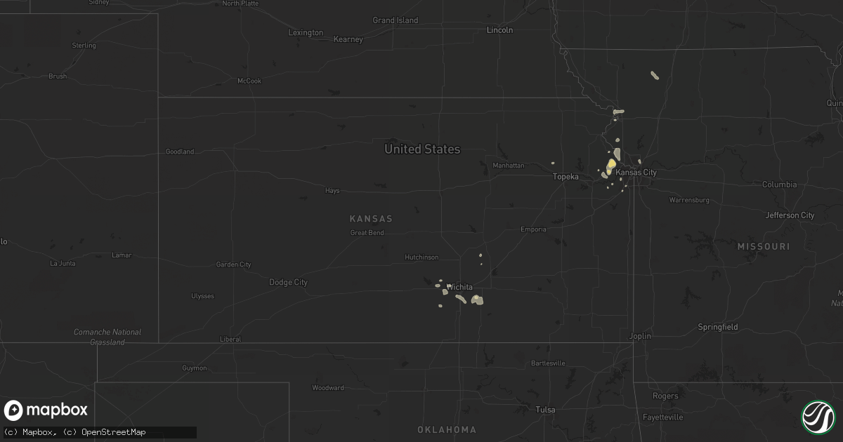 Hail map in Kansas on July 6, 2015