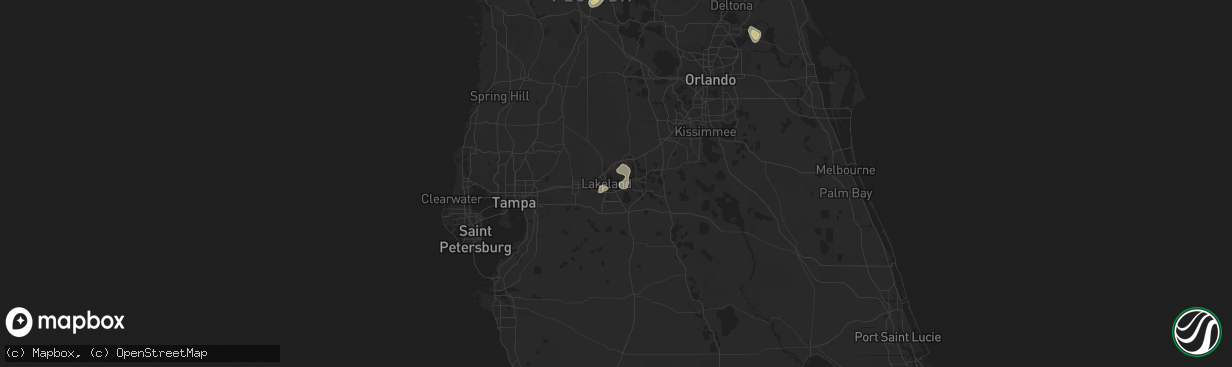 Hail map in Lakeland, FL on July 6, 2015