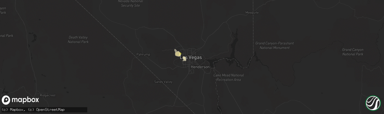 Hail map in Las Vegas, NV on July 6, 2015