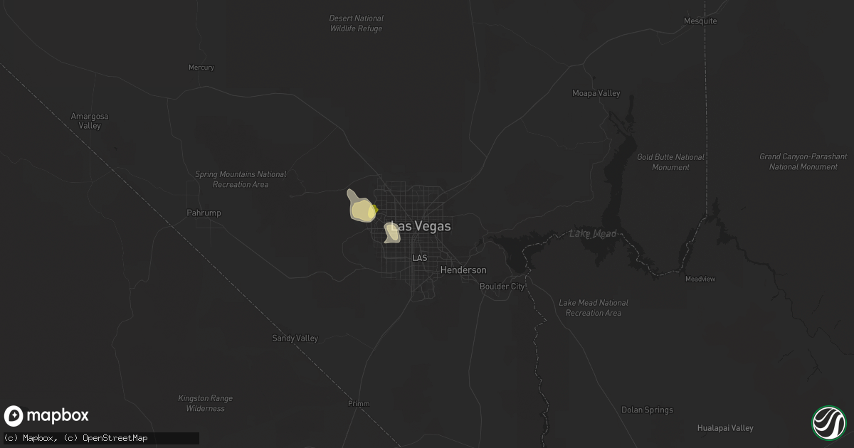 Hail map in Las Vegas, NV on July 6, 2015