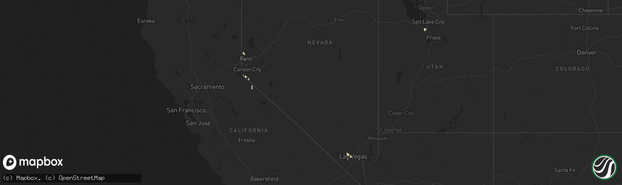 Hail map in Nevada on July 6, 2015