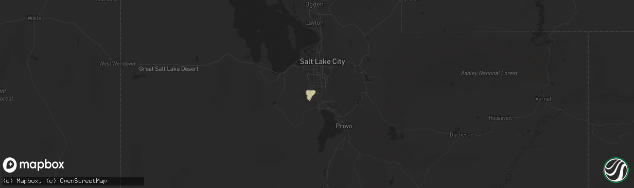 Hail map in Riverton, UT on July 6, 2015