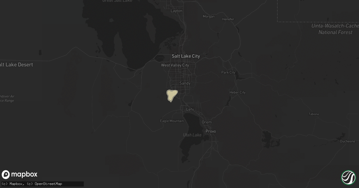 Hail map in Riverton, UT on July 6, 2015