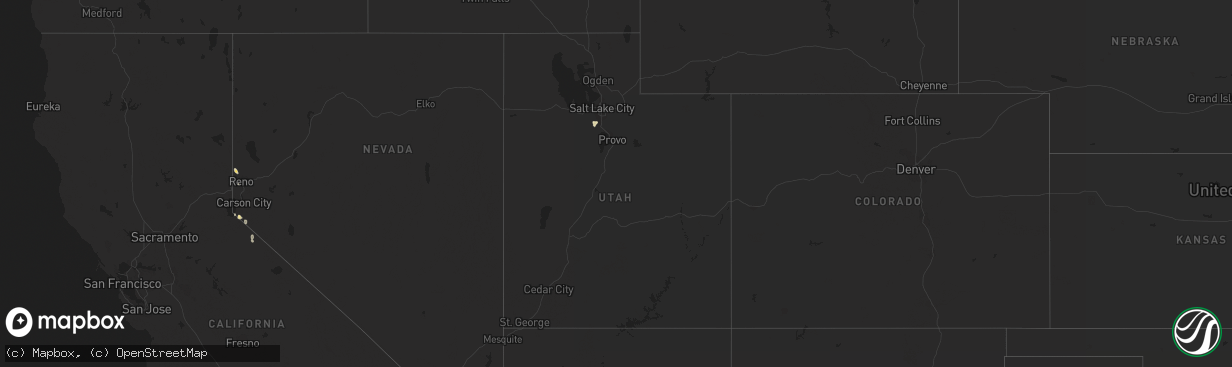 Hail map in Utah on July 6, 2015